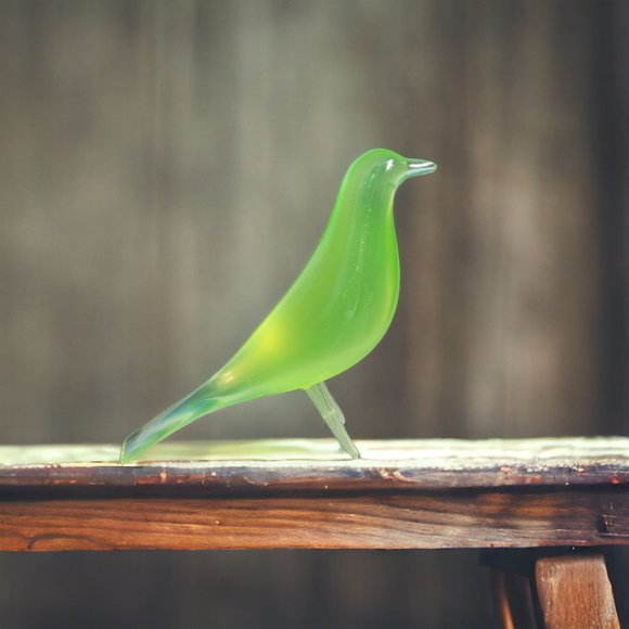 Mini Mid Century Modern Depression Style Eames Retro Bird Figurine Green - Picture 1 of 6